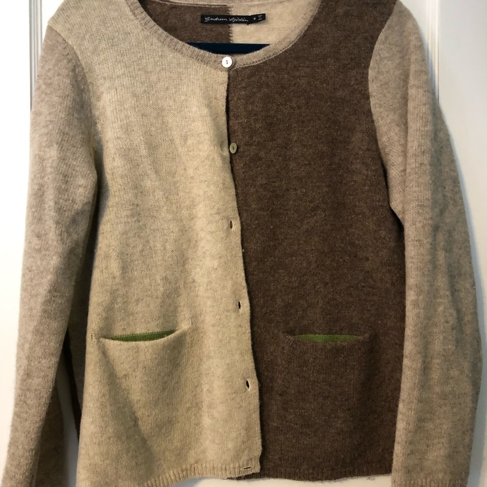 Gudrun Sjoden Wool Cardigan Sweater Color Block